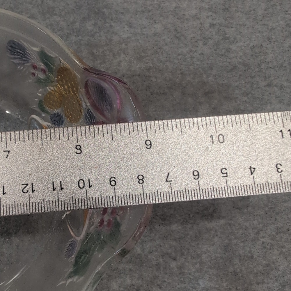 Mikasa Celebrations Holiday Bells Colored Glass Oval Basket Christmas Handle - Picture 9 of 10